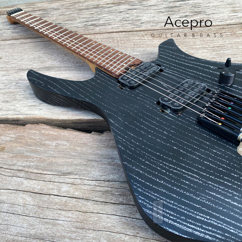 ギター Acepro Mini Electric Acoustic Guitar Acepro Pro Headless Electric Guitar Jumbo Stainless Steel Oblique