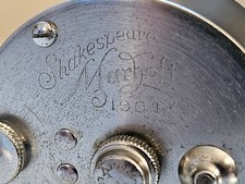 Shakespeare Marhoff Model GE antique nickel silver baitcasting reel Made in USA