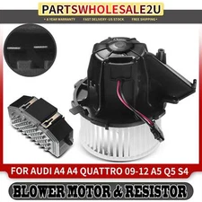 Front HVAC Heater Blower Motor & Resistor Kit for Audi A4 A5 Quattro Q5 S4 S5