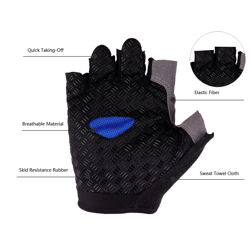 Kurze Fahrradhandschuhe Halbfinger für Damen und Herren, Radhandschuhe fingerlos - Bild 4 von 4