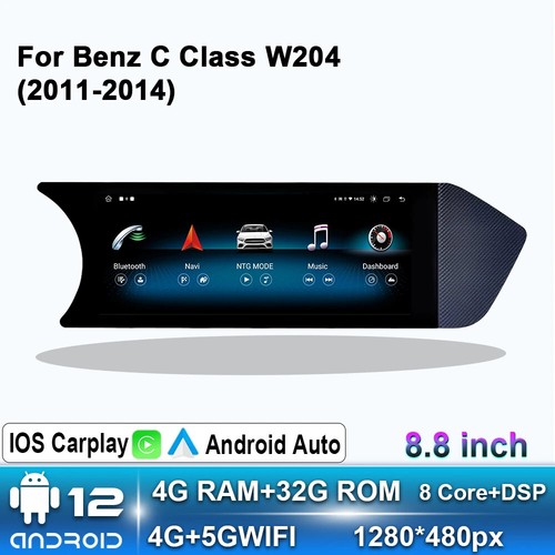 Radio multimedia 8,8" Android12 CarPlay para Mercedes Clase C 2011-2015 W204 S204 - Imagen 7 de 30