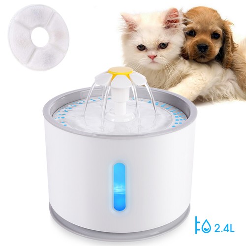 2.4L Automatic Pet Water Fountain Dog Cat Drinking Bowl LED Dispenser Filter New - Picture 10 of 21