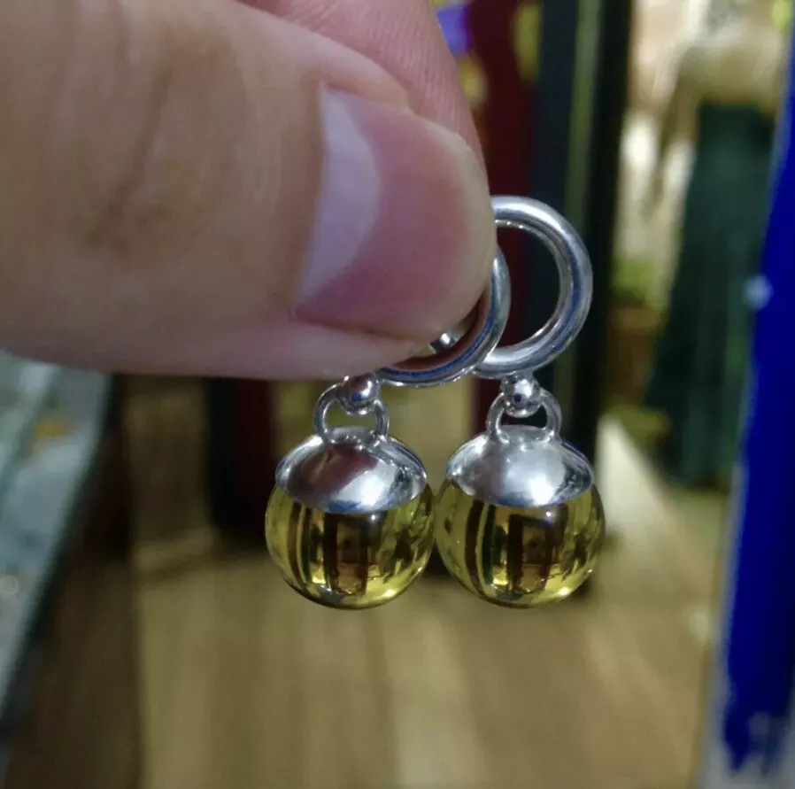 Dragonball inspired potara earring Tiger's eye/Malaysian 