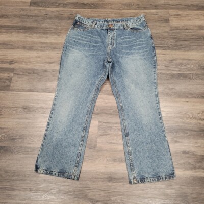 NWT Wide Leg Riveted by Lee Jeans Y2K Style Denim Blue Wash Women's Pants