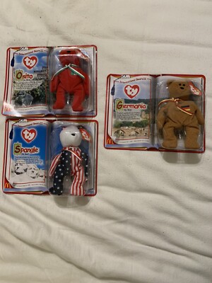 Ty International Bears II - McDonalds- 1999-Set Of 3-Spangle-Germania-Osito