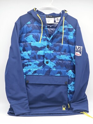 Spyder U.S. Ski Team Anorak Jacket Blue Camo Men's Size Medium | eBay