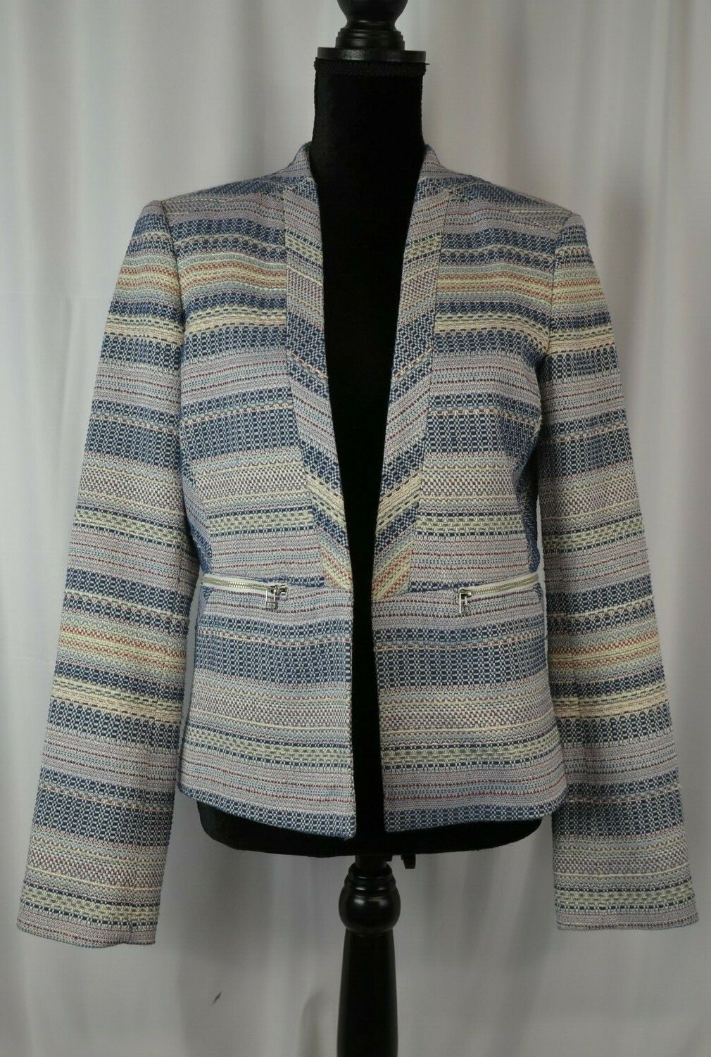 Halogen Open Front Blazer Size Medium Cotton Blen… - image 1
