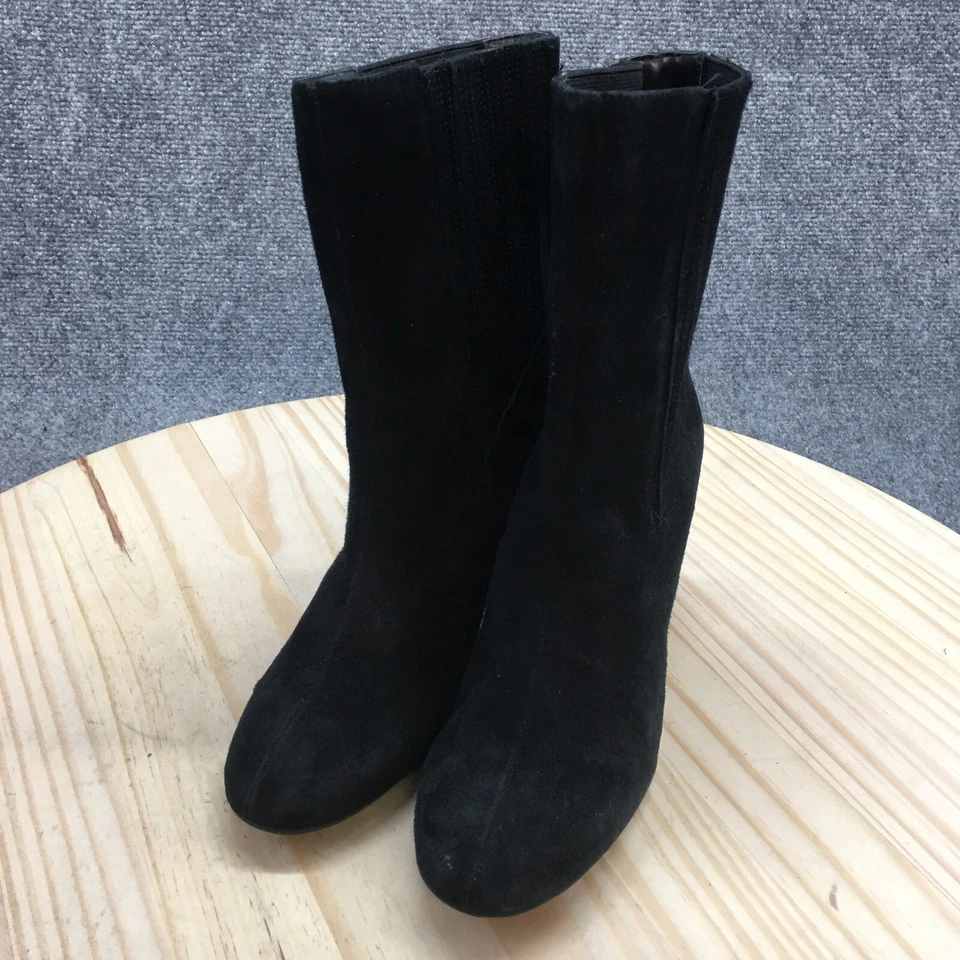 Aerosoles Boots Womens 6 M Fifth Ave Chelsea Booties Black Leather Heels Casual - Image 3 of 4