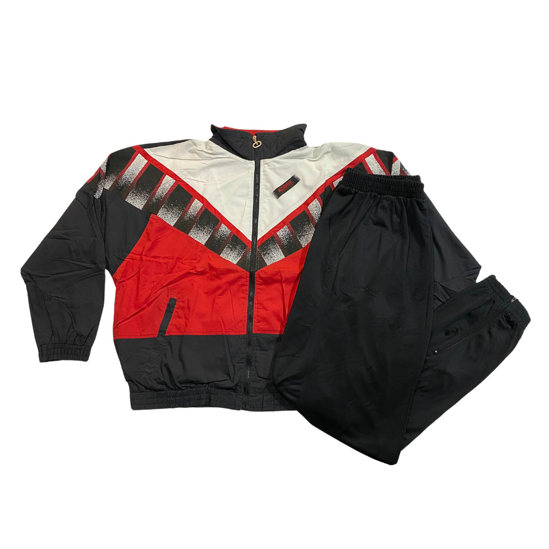 Cruyff Set Deportivo Chándal Años 90 Chaqueta Pantalón Largo Talla L Rojo Nuevo