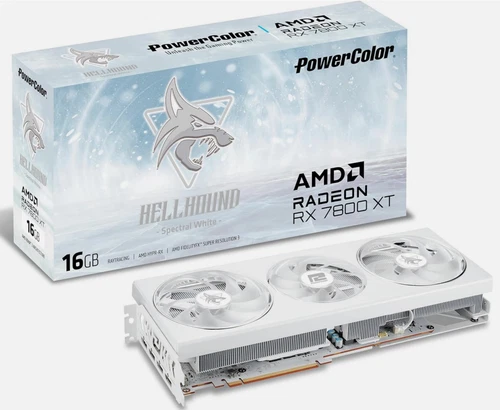 PowerColor Hellhound Spectral White Radeon RX 7800 XT, 16GB, Gaming Grafikkarte