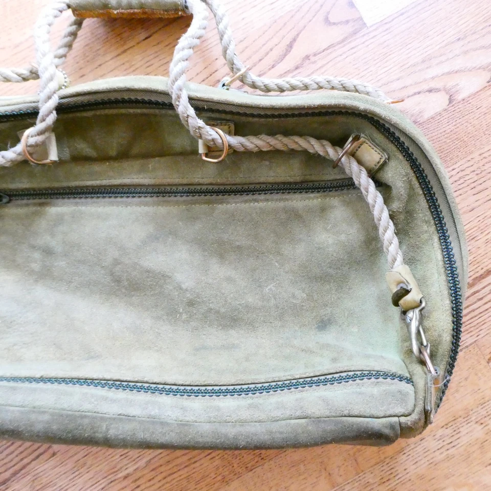 Hartmann замшевый багаж 1970-х морской линии веревки ручки наплечная сумка - Изображение 4 из 4