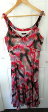 BM Size 18 Dress Grey Pink Purple Red Chiffon Style Flippy Hem Lined Bonmarche