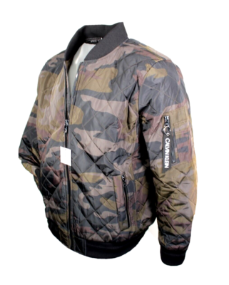 CALVIN KLEIN Size Medium Camo Diamond Quilted Bomber Flight