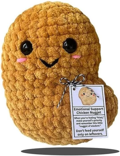 Emotionale Unterstützung Huhn Nugget, niedlich Handmade Emotional Support Plüsch - Bild 7 von 11