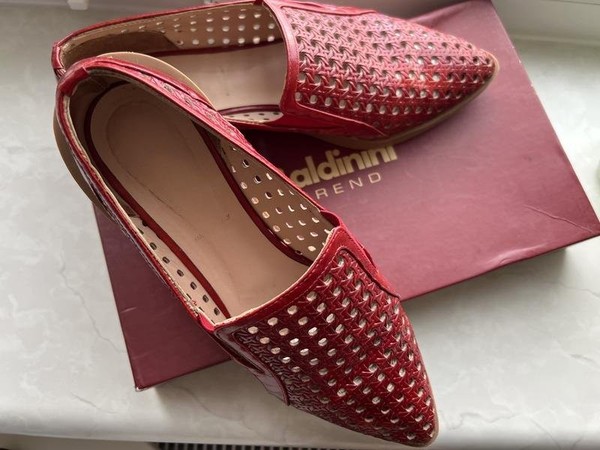 Women Baldinini Loafers Red Leather 38