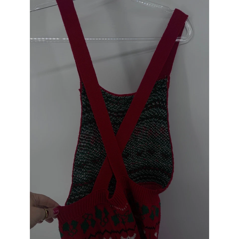 Macacão de malha Natal pão de gengibre bengala doce roupa de férias feminino 28x28 - Imagem 4 de 4