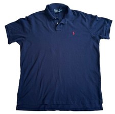 Polo Ralph Lauren Men  s Polo Shirt Size XL Navy Blue Red Pony Logo Classic Fit