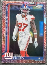 2025 Topps Chrome #231 Tyler Nubin Football Leather Refractor