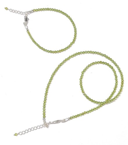 Natürlicher Peridot facettierter runder Edelstein Perlen August Geburtsstein ... - Bild 2 von 12