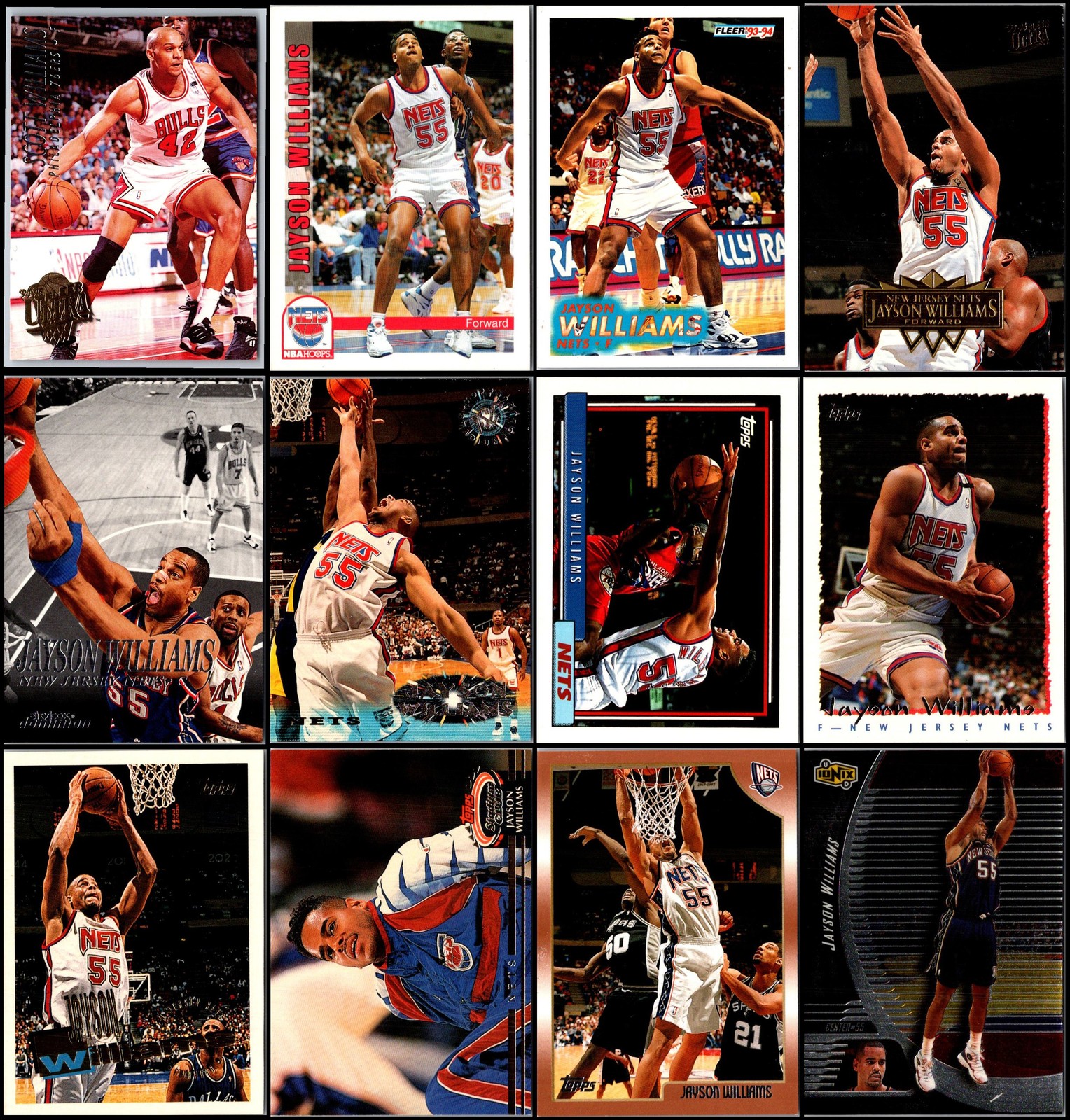 Jayson Williams (55) Card Lot -