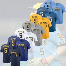 HOT - Garrett Mitchell 5 Milwaukee Brewers 2026 Player Name Number for Fans