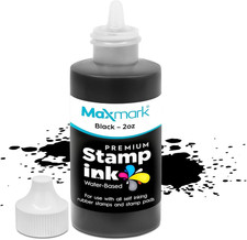Premium Refill Ink with Control Tip Bottle for Self-Inking Stamps, Black Color -