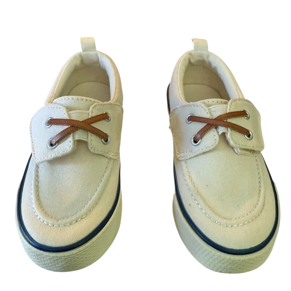Zapatos de barco Gymboree crema blanco roto para niños talla 10 Foto 3 de 4