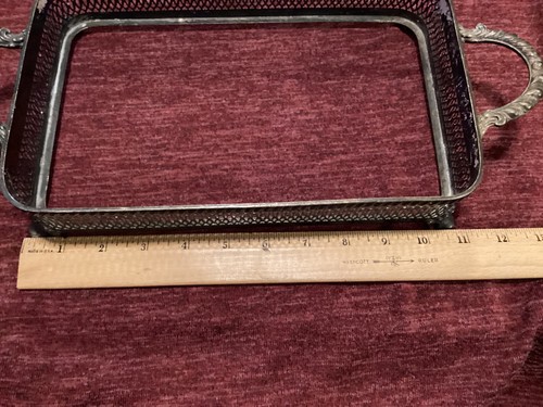 Vintage Silver Plated Rectangular Footed Serving Tray Crescent 11 x 7 “ - Picture 5 of 6