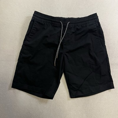 Volcom Frickin Elastic Waist Shorts Men s Size Medium Black Chino Drawstring
