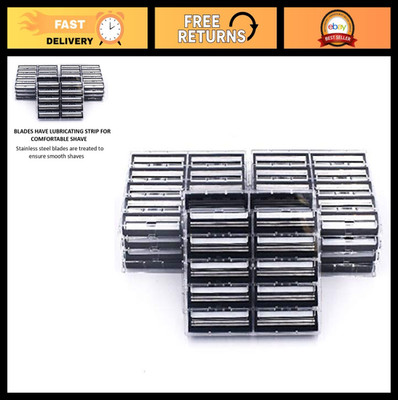 100 Twin Blade Razor Cartridges with Lubricating Strip - Compatible with Gillett