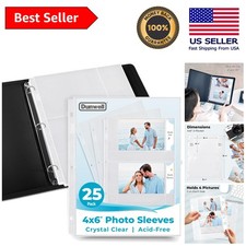 25-Pack of 4x6 Photo Sleeves - Crystal Clear Acid-Free Protectors for Binders