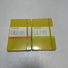 Two Moleskine Classic Notebooks Yellow Small Ruled And Plain