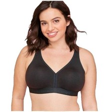 Cacique Lane Bryant 44C Cotton Unlined No-Wire Bra Black