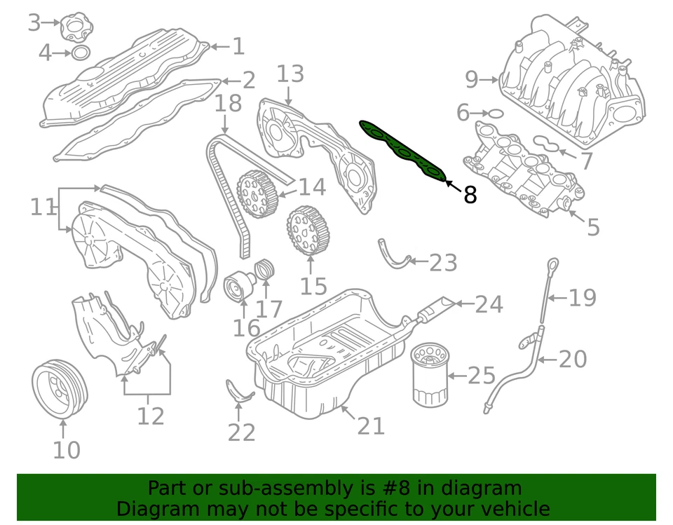 Junta colector original Nissan 14035-V5205 Foto 3 de 4