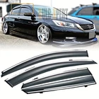 Window Visor Vent Rain Guards Deflector For 2013-2017 Honda Accord Sedan Smoke