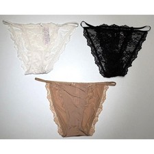 VICTORIA'S SECRET Dream Angels Lace String Bikini Panties Set 3 Piece Lot M NWT