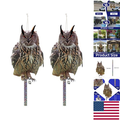 #ad Weatherproof Black Owl Hanging Scare Devices Includes 2 Decoys and Accessories $12.86