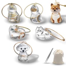 6Pcs Pet Hair Storage Keychain, Cat Fur Storage Bottle Keychain,Charm