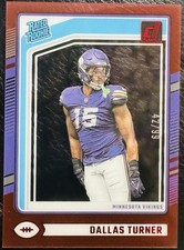 2024 Clearly Donruss #63 Dallas Turner Red #/99 Rated Rookie Card RC Vikings