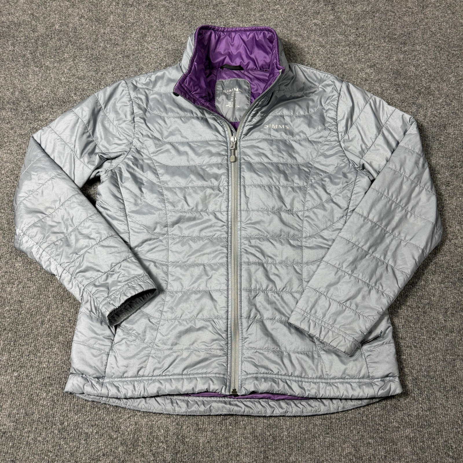 Simms Jacket Womens Large Gray Primaloft Quilted … - image 1