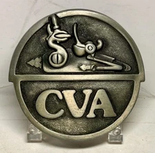 NOS Connecticut Valley Arms CVA Pewter Belt Buckle Made in U.S.A. 1978