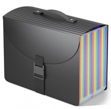 TOPCJ 25 Pockets File Organizer with Plastic 25-Pockets, Matte 