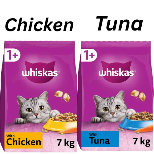 BRANDED 7kg Whiskas 1+ Adult Complete Dry Cat Food Chicken Bulk Pack Cat Biscuits