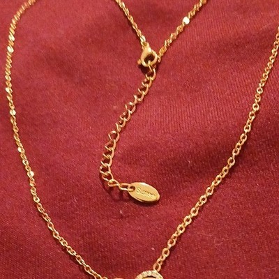 16 '' Gold Over Stainless Steel Heart Pendant Necklace Cable Chain Lobster Clasp