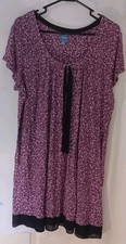 Simply Vera Vera Wang XXL Maxi Dress Purple Pink Floral Rayon Stretch Boho VGUC