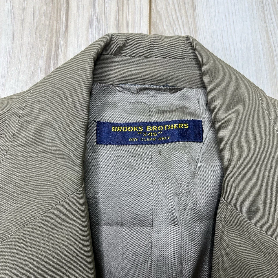 Traje De Colección Brooks Brothers 346 Medio Forrado Grueso Lana Beige Para Hombre 38L 30Wx31L Foto 4 de 4
