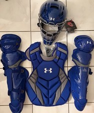 Under Armour UA Pro 4 NOCSAE Intermediate Baseball Catcher's Package Blue New