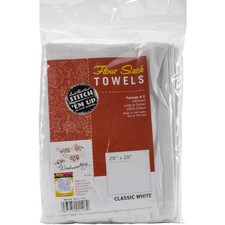 2 Pack - Aunt Martha's Stitch 'Em Up Flour Sack Towels 28"X28" 2/Pkg-White - PKT
