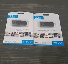 PNY 32GB Attache 4 USB 2.0 Flash Drive LOT OF 2 NEW E