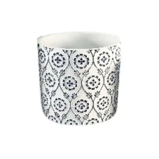 5.3 In. Blue and White Concrete Forma Cylinder Planter